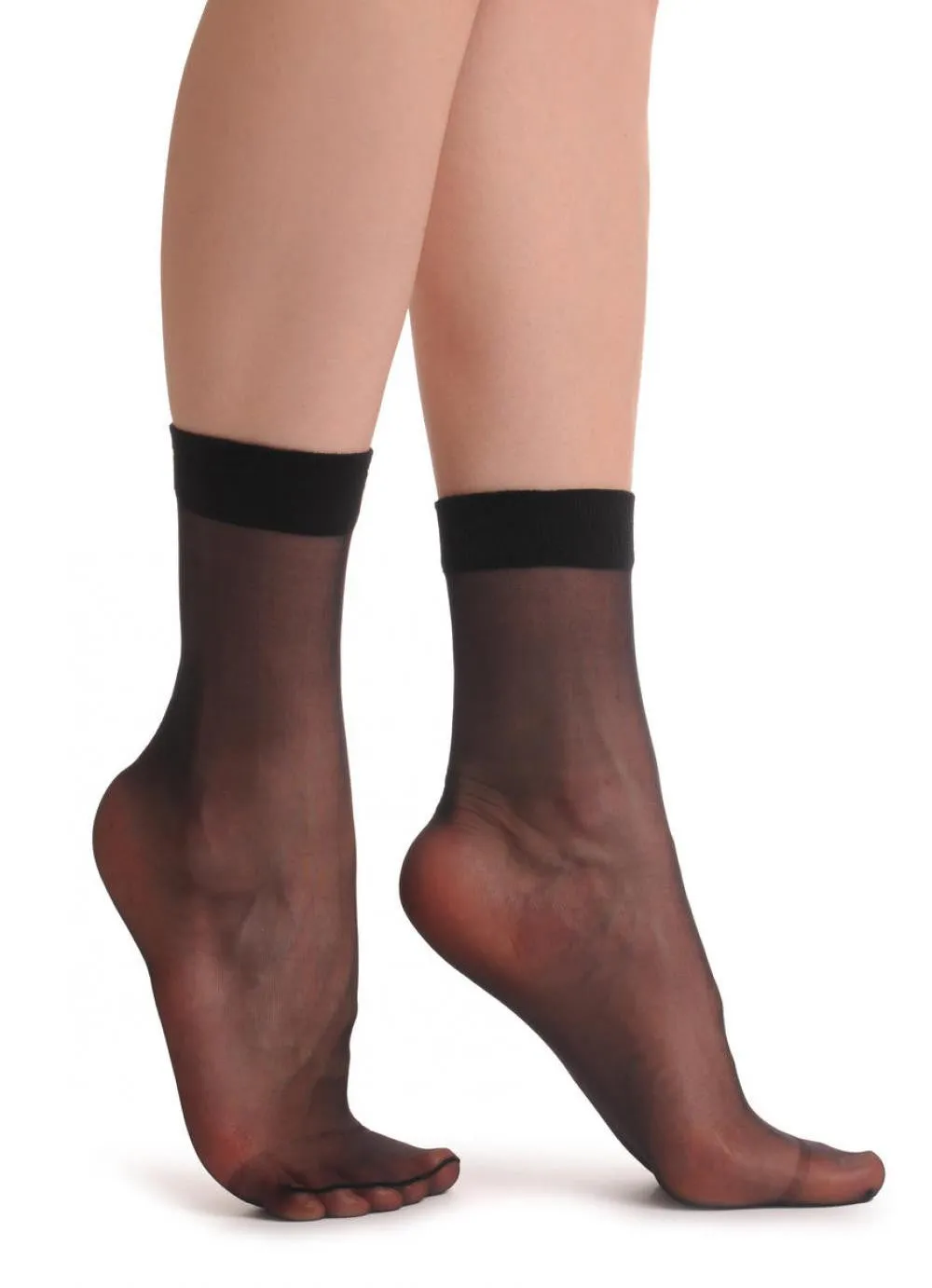 2 x Black Socks Ankle Highs 15 Den