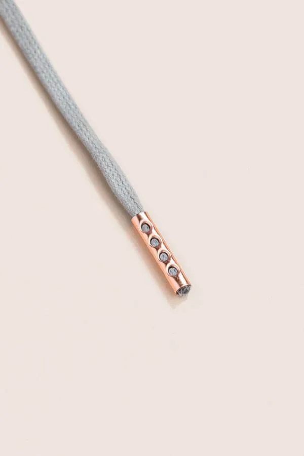Aluminium Grey | Flat Waxed Shoelaces