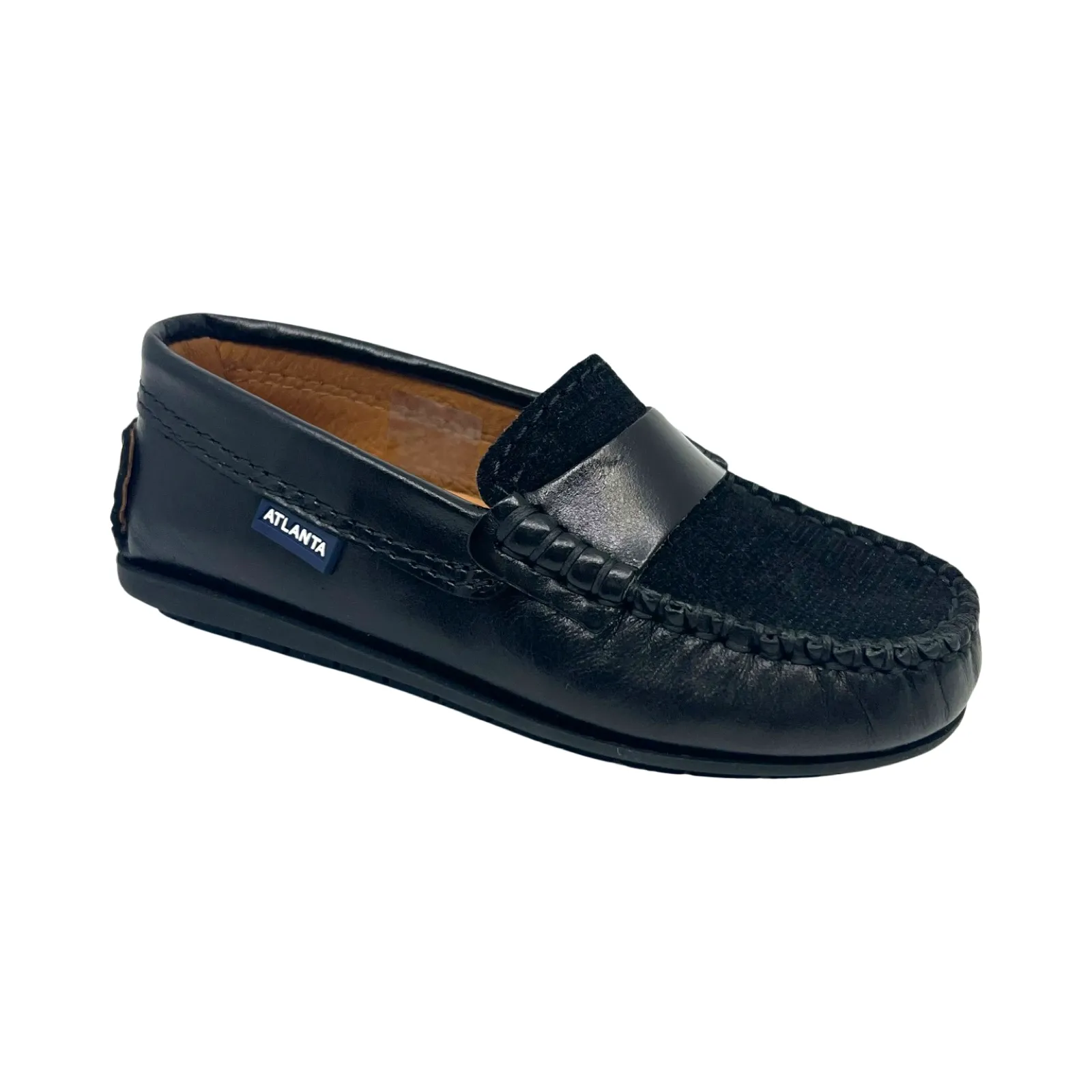 Atlanta Black Twill Embossed Penny Loafer