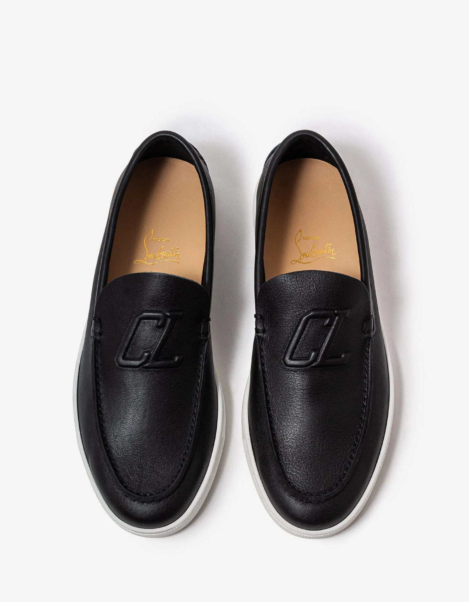 Christian Louboutin Varsiboat Black Leather Boat Shoes
