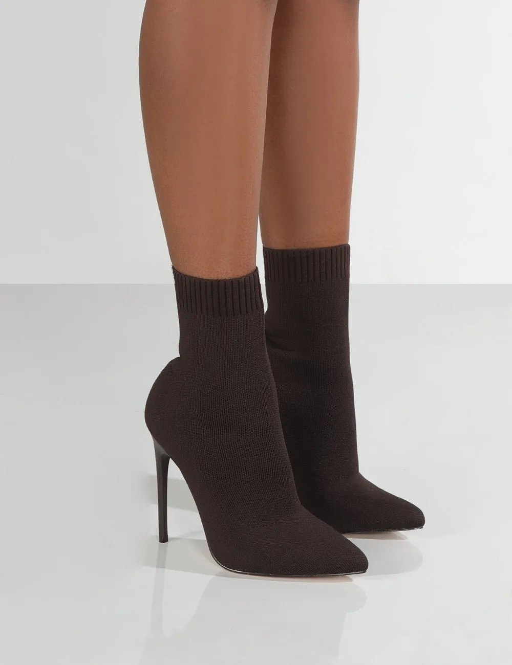 DEANWANGKT Winter Sock Boots Sexy Knitting Stretch Boots High Heels For Women Fashion Shoes Female Autumn Thin Heel Ankle Botas De Mujer