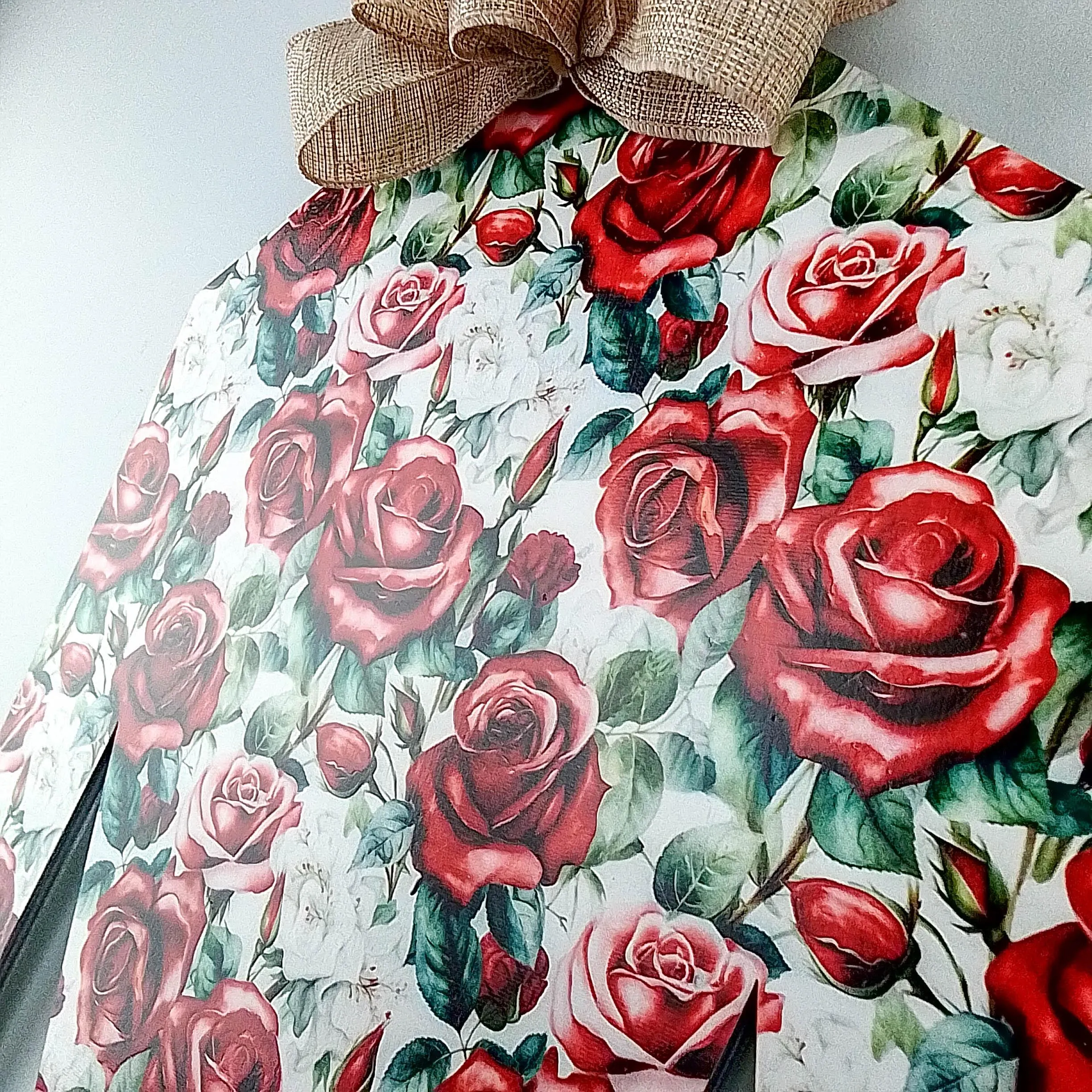 Derby Jockey Silk - Floral Red Rose Racing Door Decoration - Red Green White Burlap - Bridal Shower Front Door Decorations