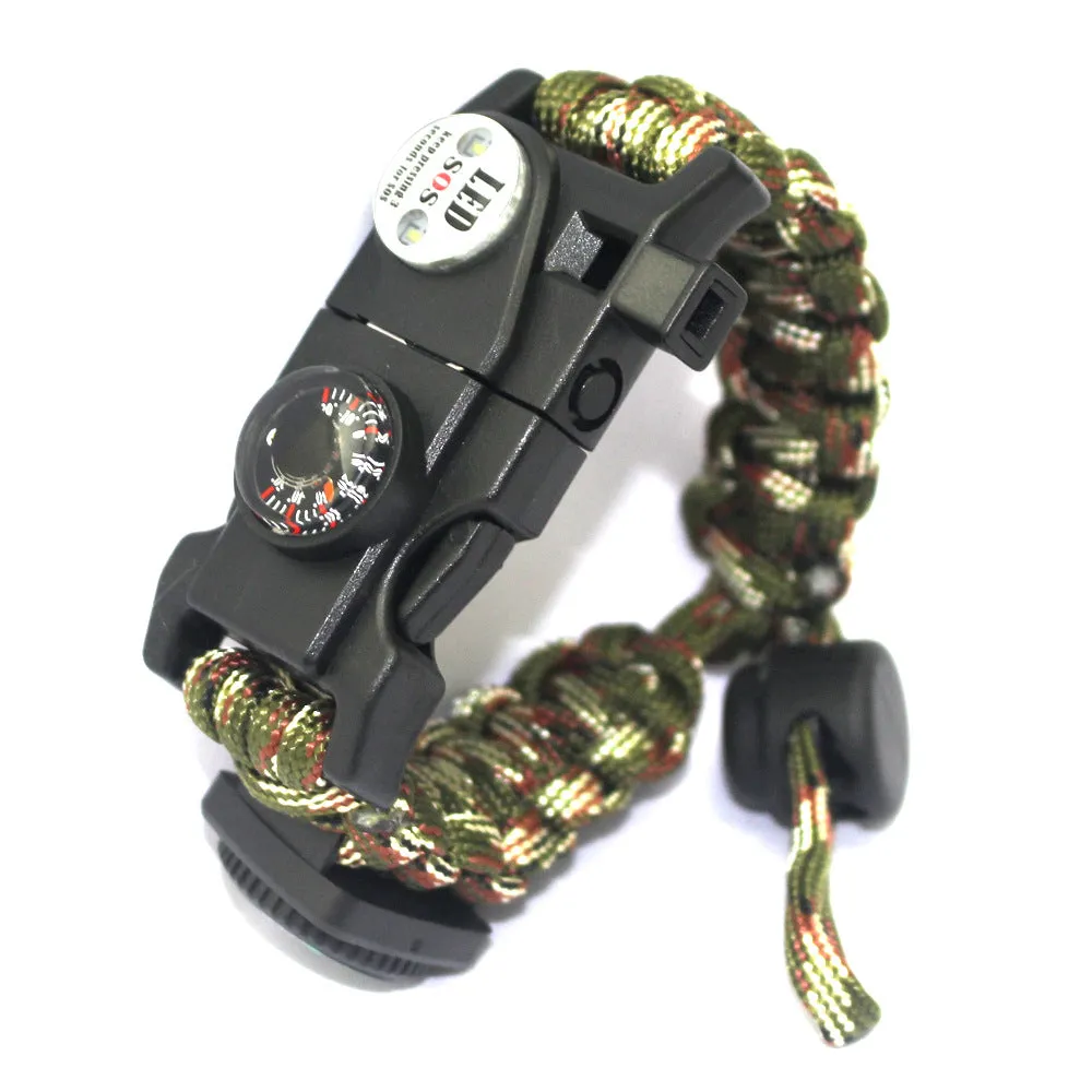 Paracord Survival Bracelet Kit Adjustable with Flint fire Starter