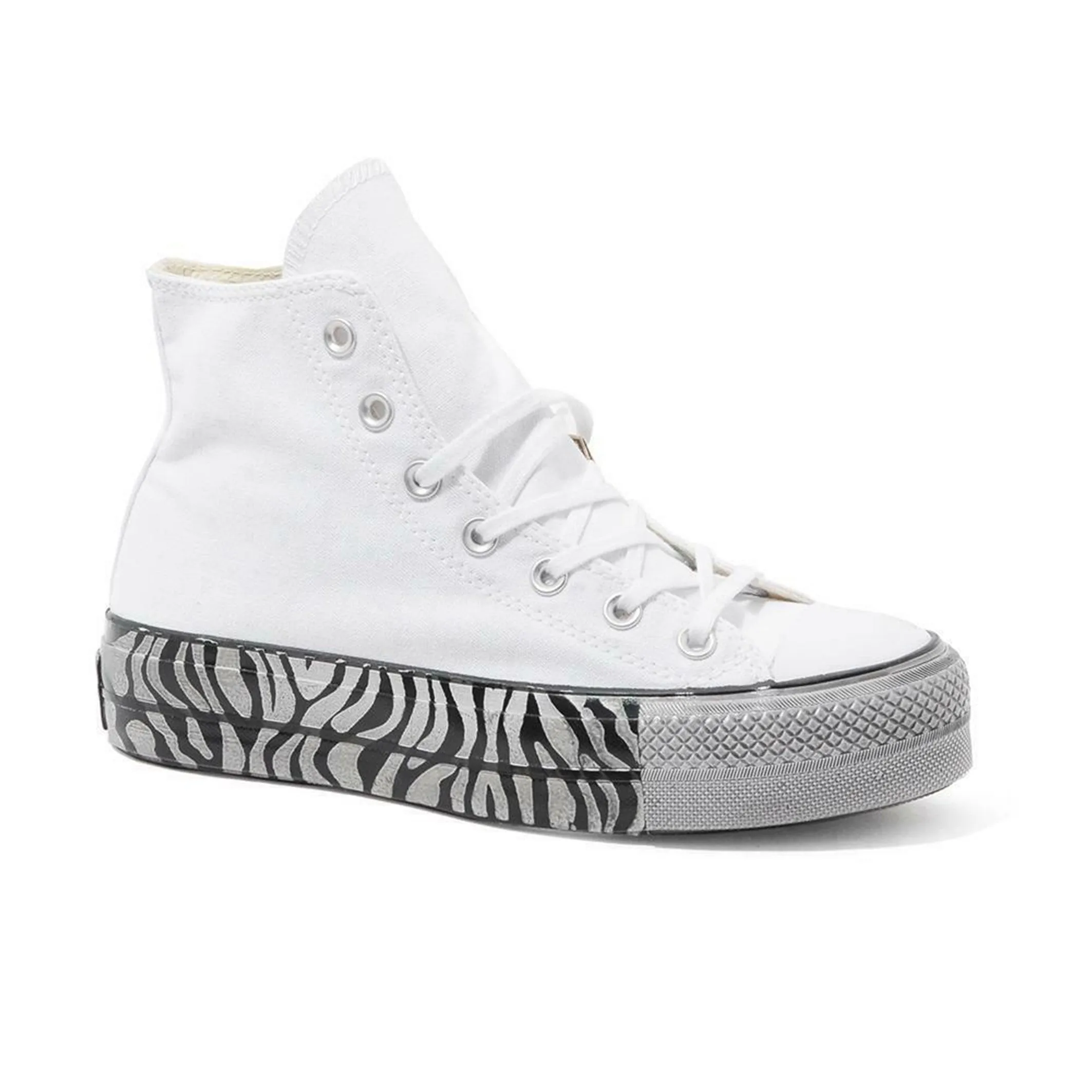 SCARPE CHUCK TAYLOR PLATFORM ZEBRA HIGH