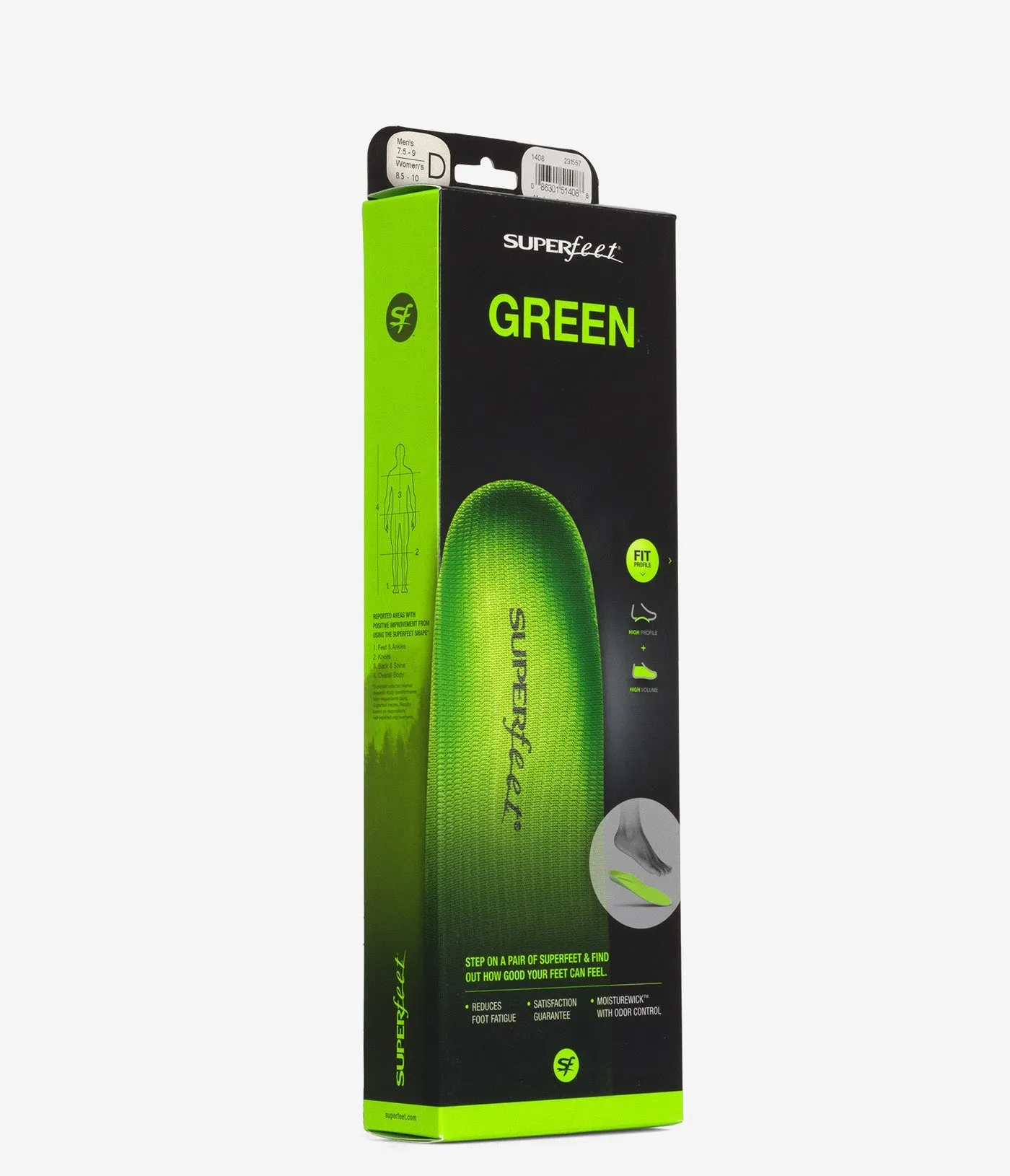 Superfeet All-Purpose Support High Arch Insoles (Green)
