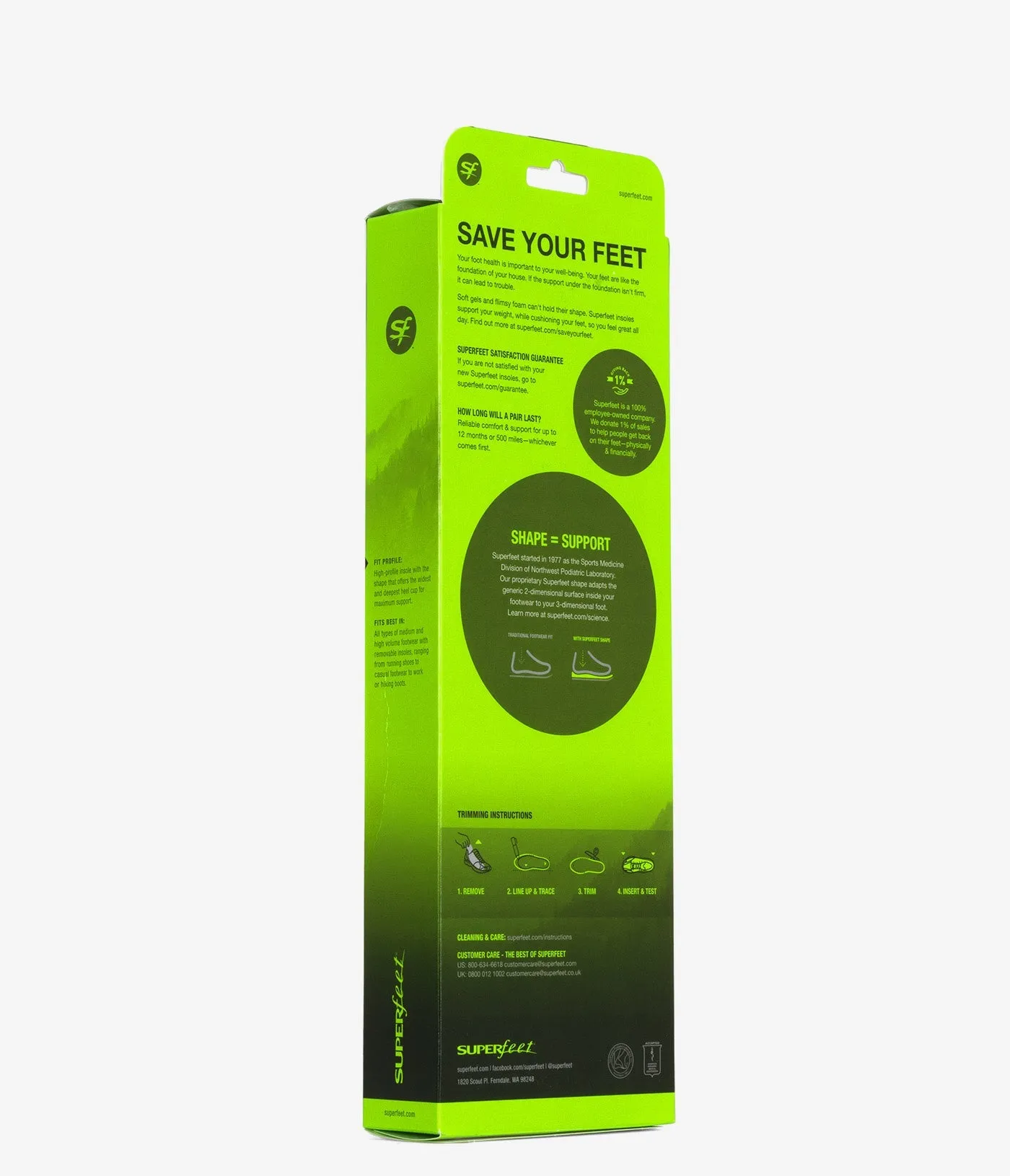 Superfeet All-Purpose Support High Arch Insoles (Green)