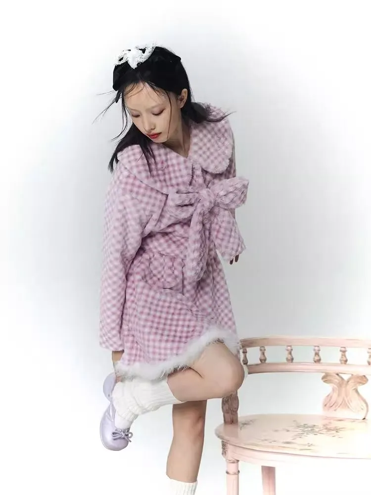 Sweet Taro Purple Plaid Plush Set【s0000006244】