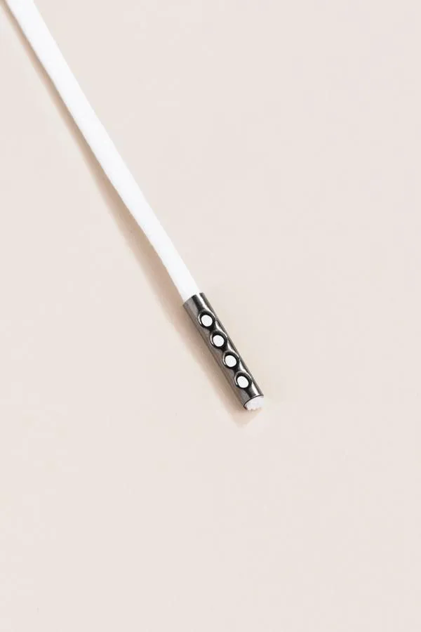 White | Flat Waxed Shoelaces