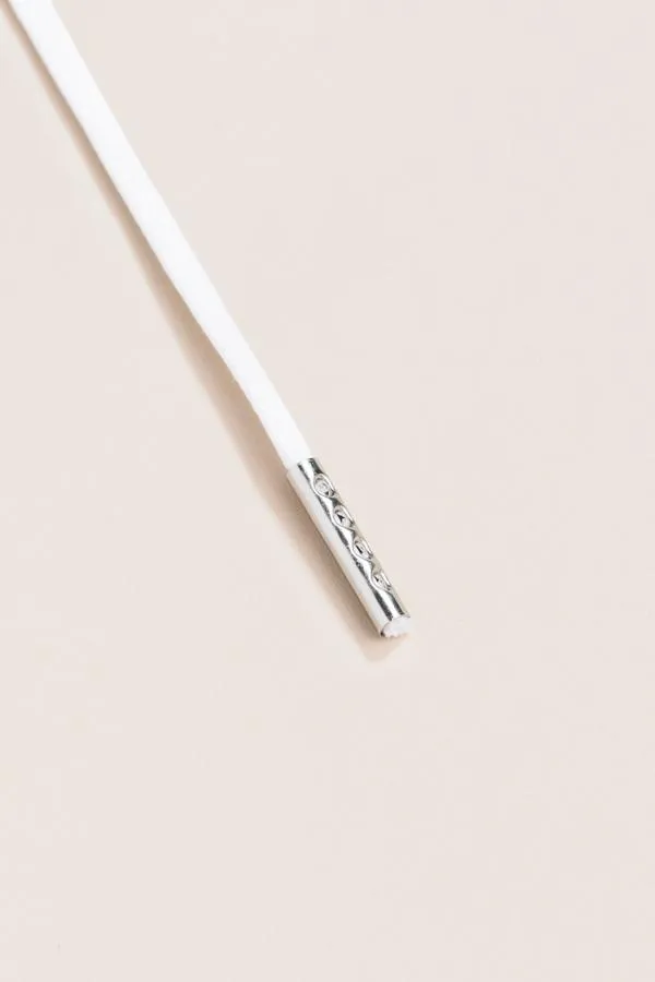 White | Flat Waxed Shoelaces