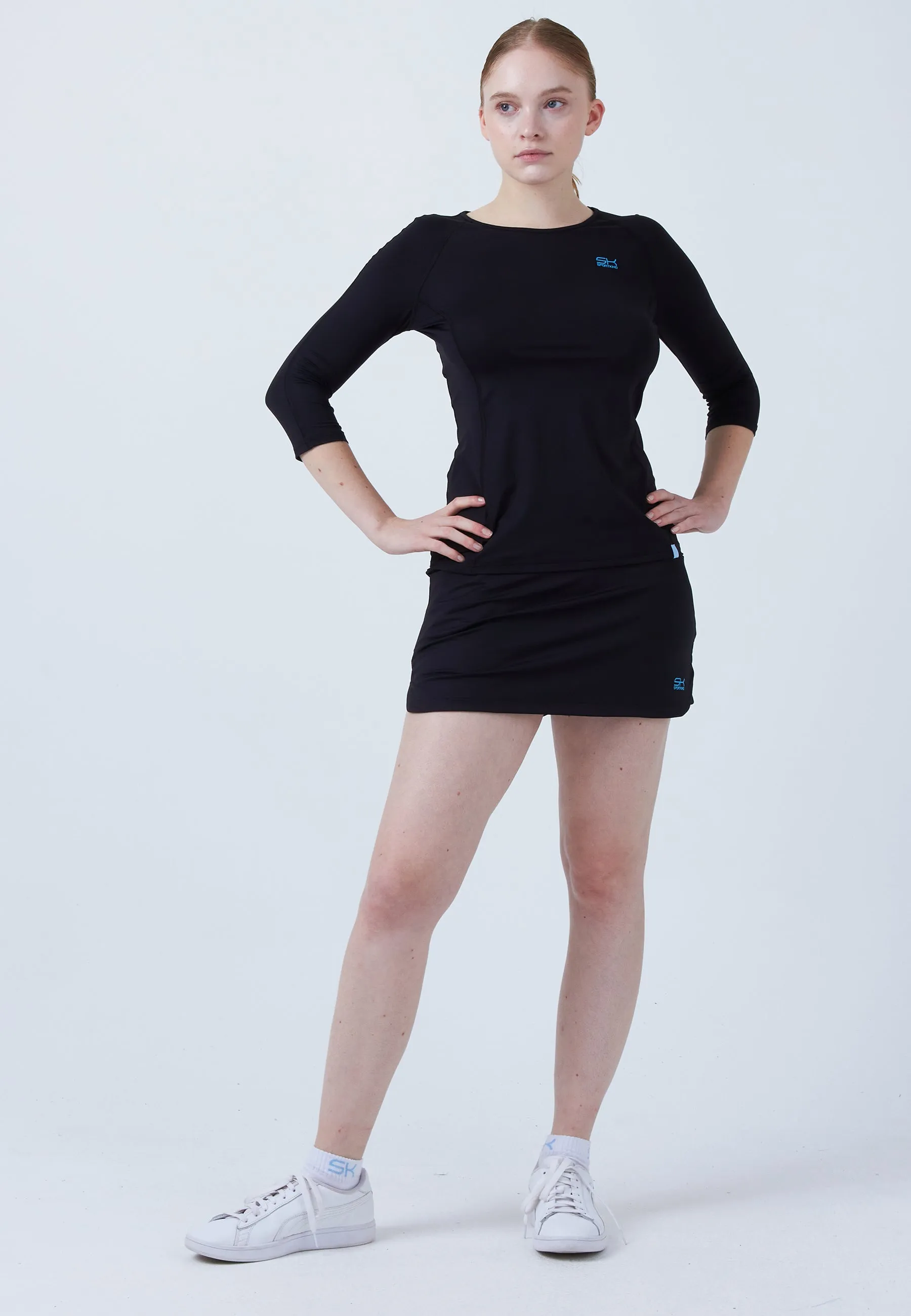 Women Tennis 3/4-Sleeve Shirt, black